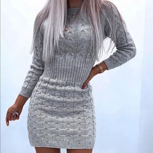 (3 for 30) Femme Luxe Cable Knitted sweater dress